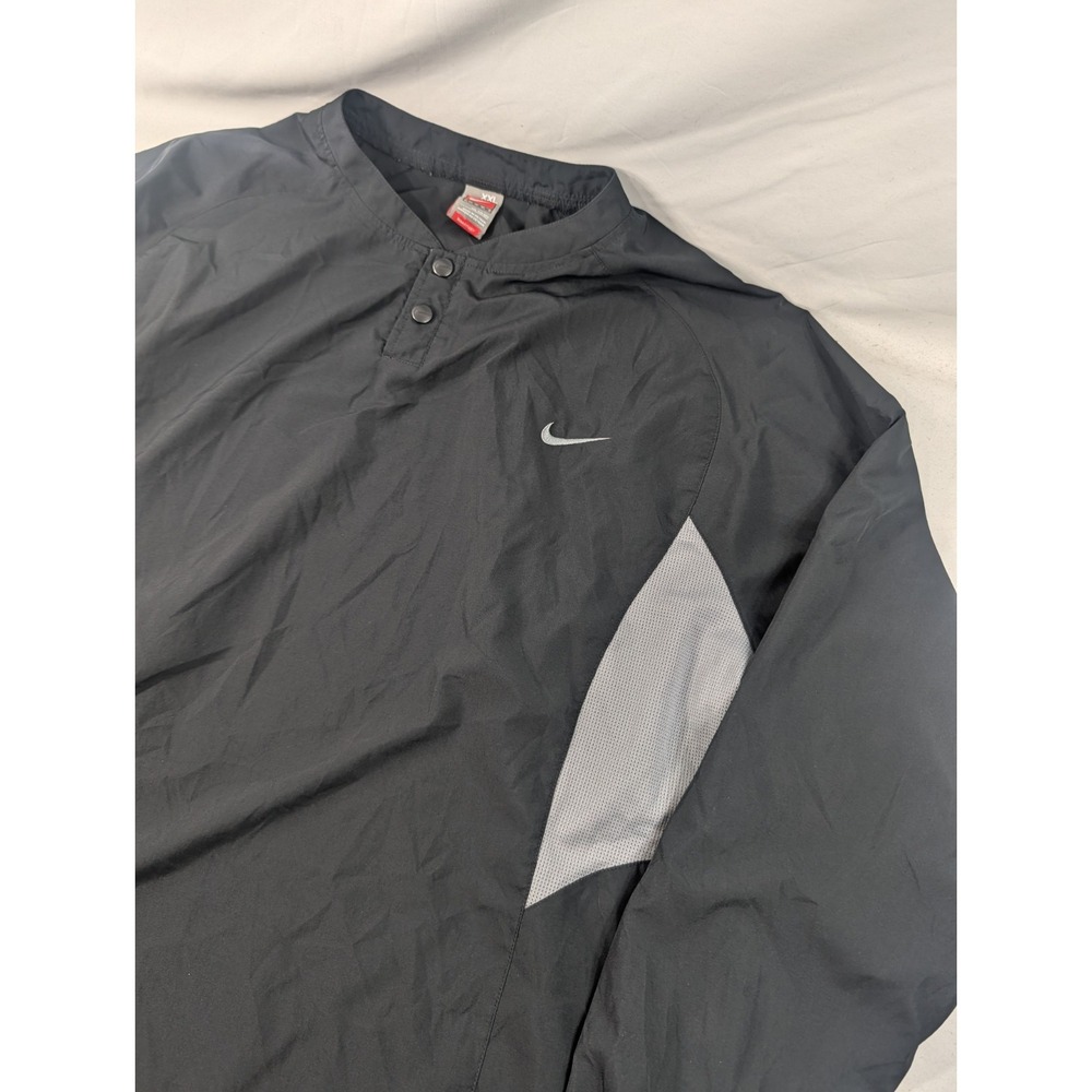 Vintage Nike Team Batters Jacket Vented Mesh Pit Windbreaker Jacket 2XL Black